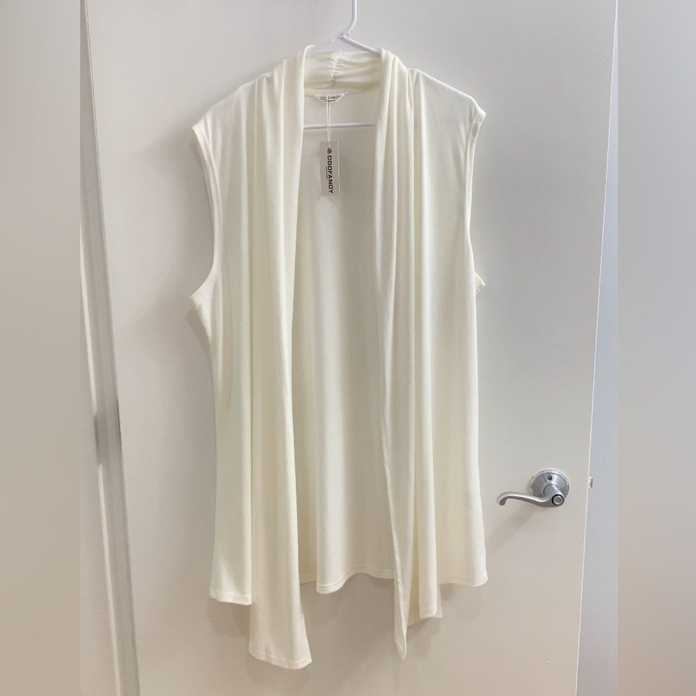 Coofandy White Open-front Cardigan Size L NWT
